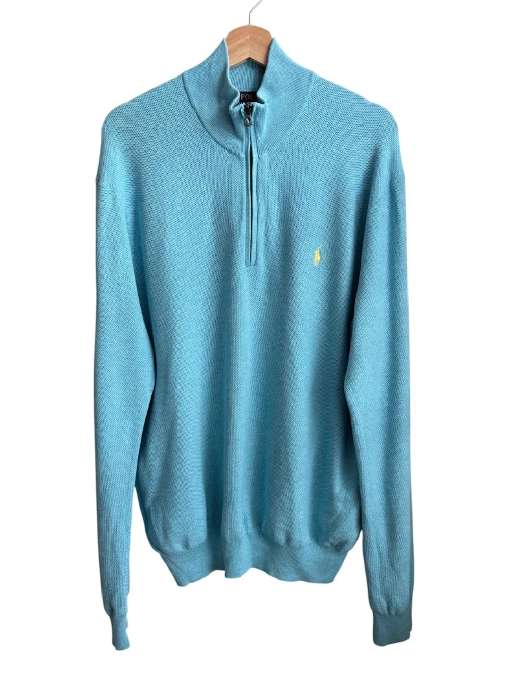 Polo Ralph Lauren Men's Pima Cotton Quarter Zip Pullover Sweater Sz XXL Preppy